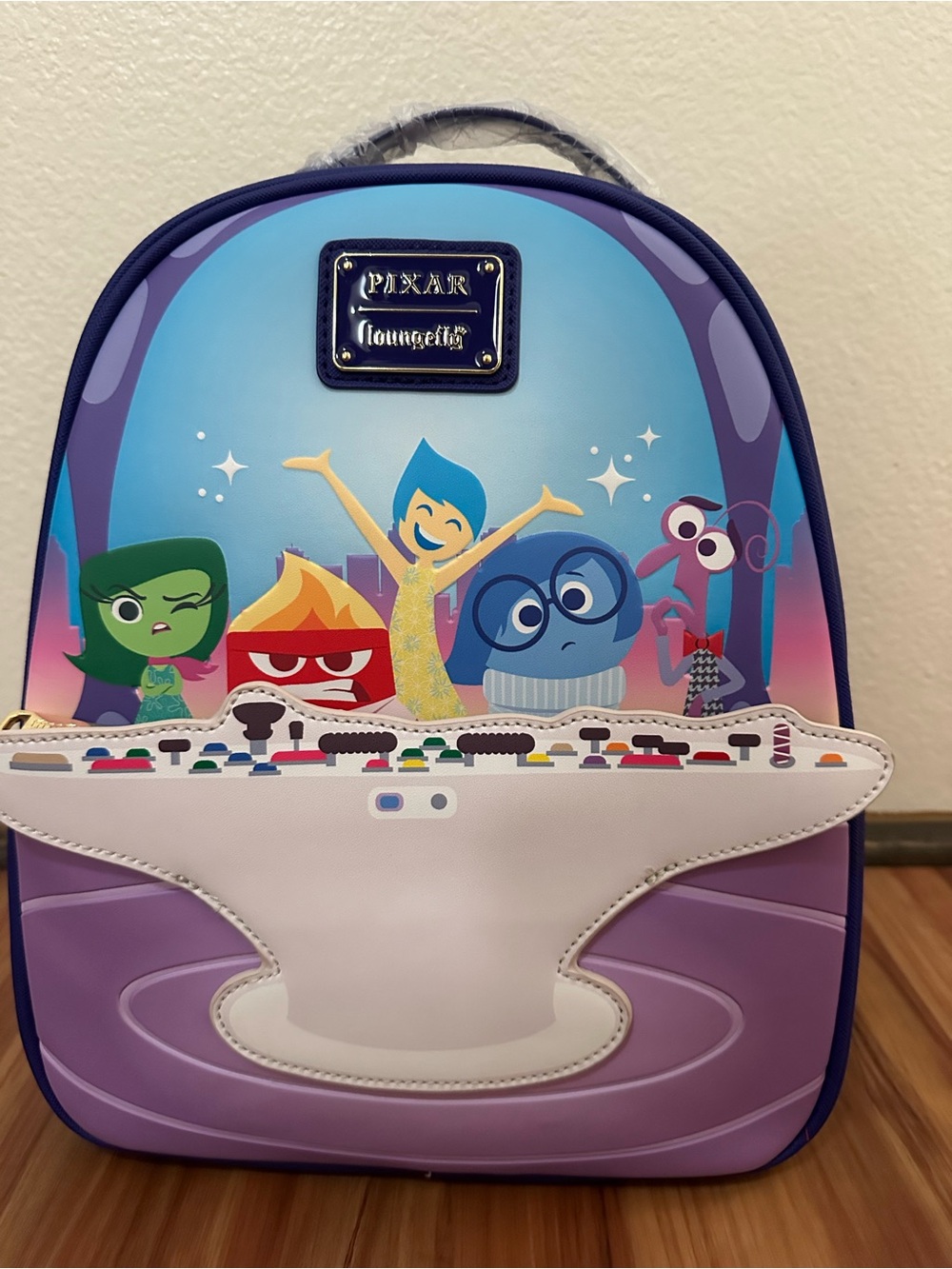 NWT Disney Pixar Loungefly Inside Out Character Mini Backpack Purple/Blue/White - Picture 2 of 4